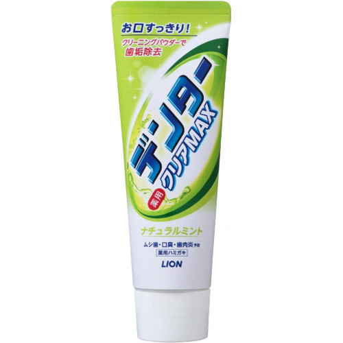 Зубная паста с микропудрой для защиты от кариеса  Lion Dental Clear MAX, натуральная мята, 140 гр, 4 упаковки.
