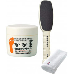 AZUMA Kakato Kirei, Smooth Heel Cream — пилка для педикюра и крем, полотенце в подарок  