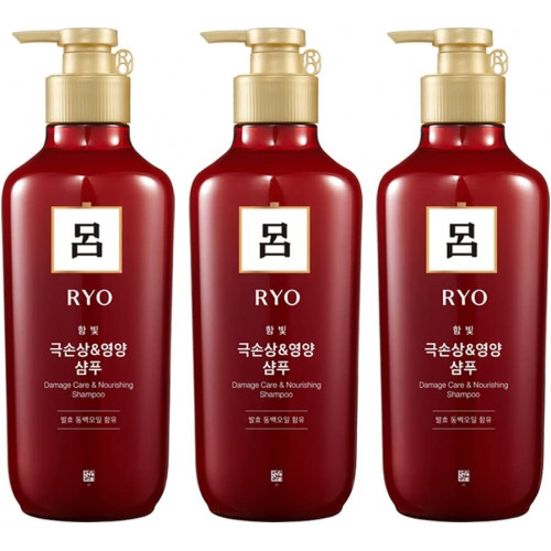 Ryo Шампунь для поврежденных волос Damage Care & Nourishing Shampoo, 400мл, набор из 3 штук