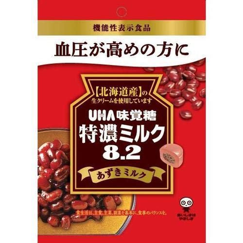 UHA TOKUNO MILK 8.2 Azuki Milk — карамель с адзуки против высокого давления 