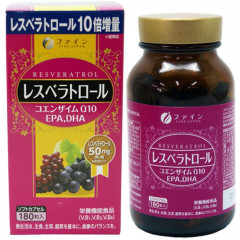 Ресвератрол, для замедления процессов старения, антиоксидант с EPA DHA Coenzyme Q10 витамин B1, В12 от Fine Japan 