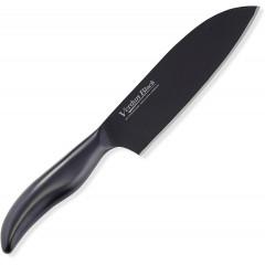 Кухонный нож из молибден-ванадиевой нержавеющей стали, черный Shimomura Kogyo Verdun Black Santoku, 165 мм