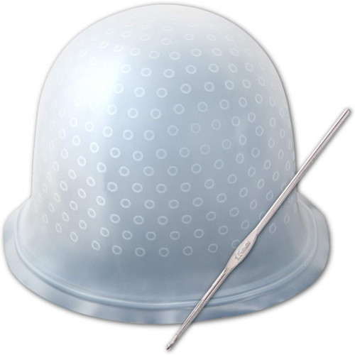 Силиконовая шапочка для мелирования Fungoo с крючком
