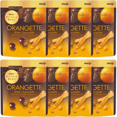  MEIJI Orangette Bitter Chocolate - конфеты из горького шоколада с апельсиновой цедрой, 49 гр., 8 упаковок