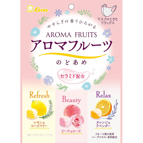  LION Aroma Fruit Nodoame - ассорти леденцов с церамидами, 71 гр., 6 упаковок