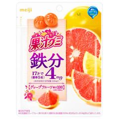 Жевательные конфеты с железом и фруктовым соком грейпфрута «Ferrum Grapefruit Juice» от Meiji.