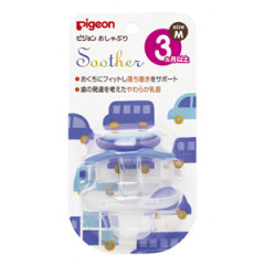 Соска-пустышка силиконовая для детей с 3 месяцев (М), машинка Pigeon.