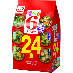 Мисо суп из Японии, Nagatanien Instant Miso Soup Assortment 6 вкусов, 24 упаковки